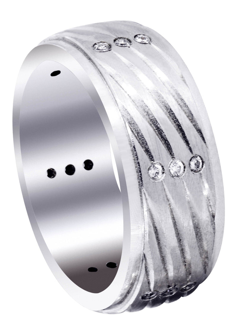 Diamond Mens Wedding Band | 0.27 Carats | Satin Finish (Dante)