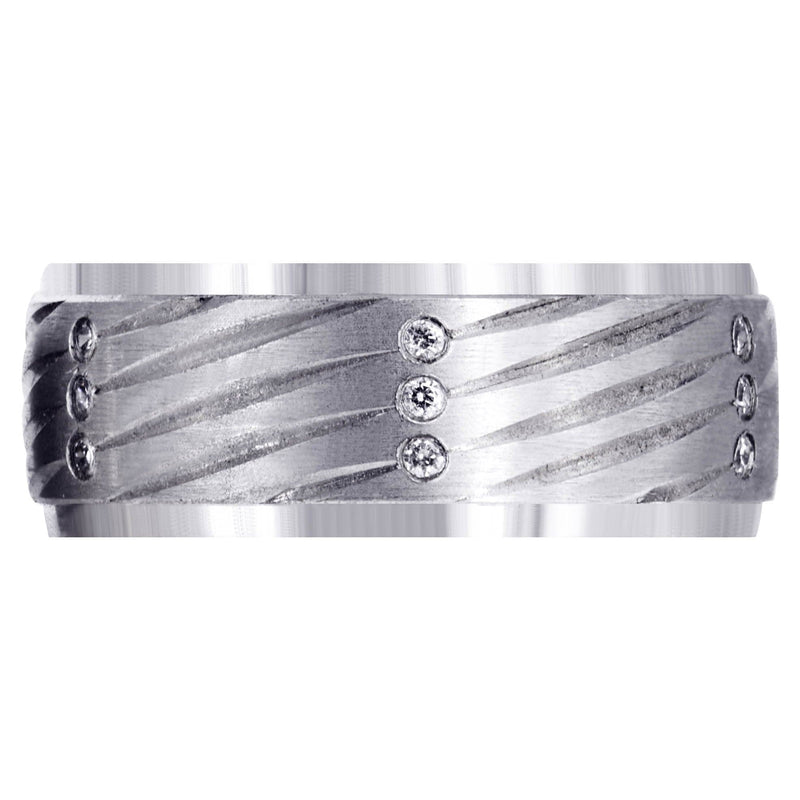 Diamond Mens Wedding Band | 0.27 Carats | Satin Finish (Dante)