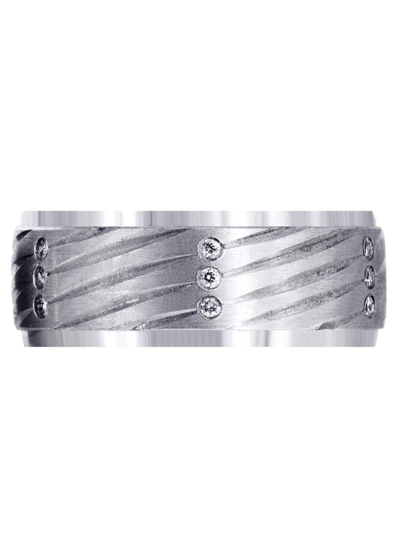 Diamond Mens Wedding Band | 0.27 Carats | Satin Finish (Dante)