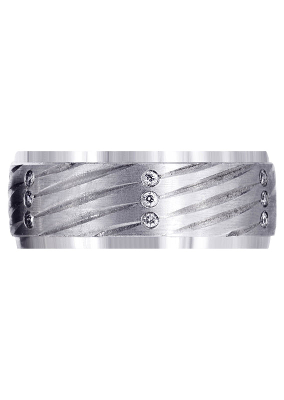 Diamond Mens Wedding Band | 0.27 Carats | Satin Finish (Dante)