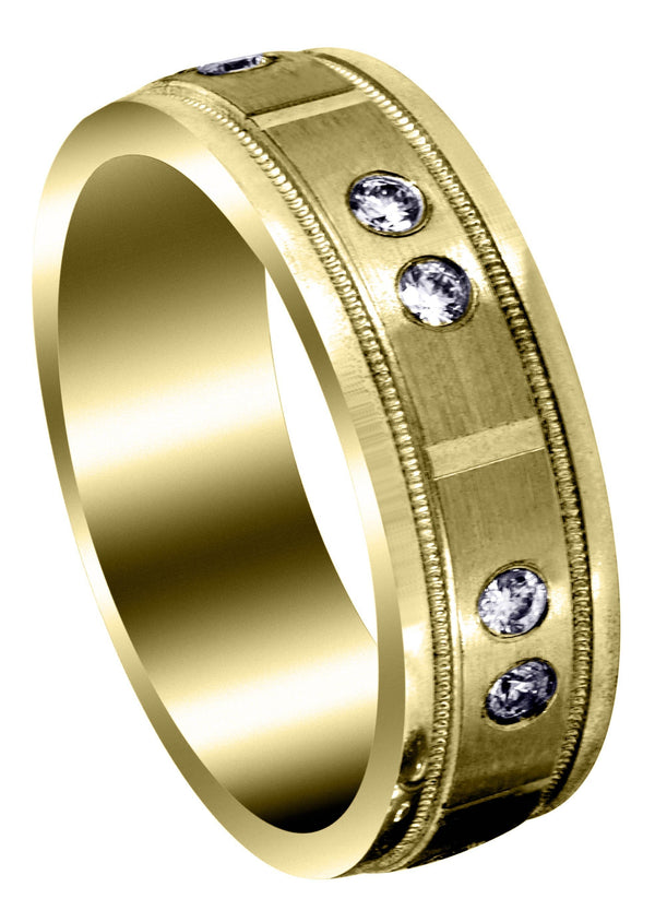 Yellow Gold Classic Diamond Mens Engagement Ring | 0.24 Carats (Chance)