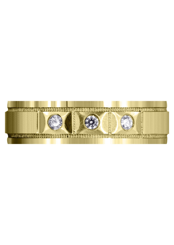 Yellow Gold Classic Diamond Mens Wedding Band | 0.09 Carats (Zander)