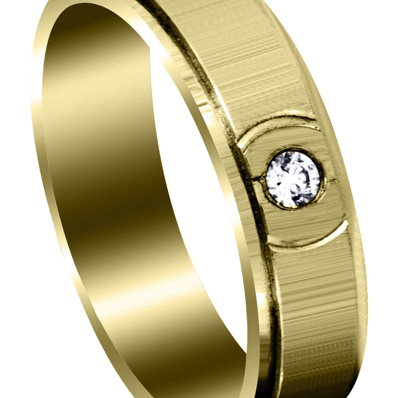 Yellow Gold Classic Diamond Mens Wedding Band | 0.07 Carats (Clayton)