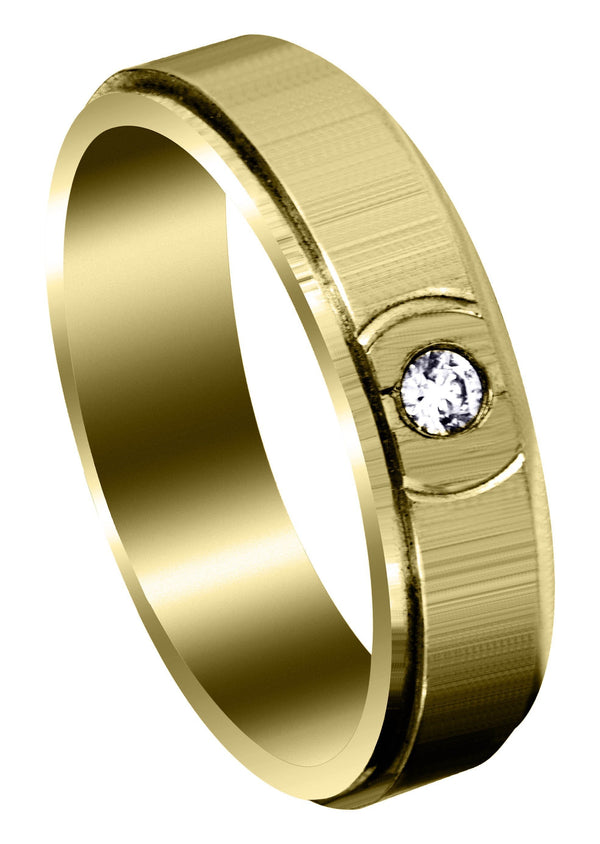 Yellow Gold Classic Diamond Mens Wedding Band | 0.07 Carats (Clayton)