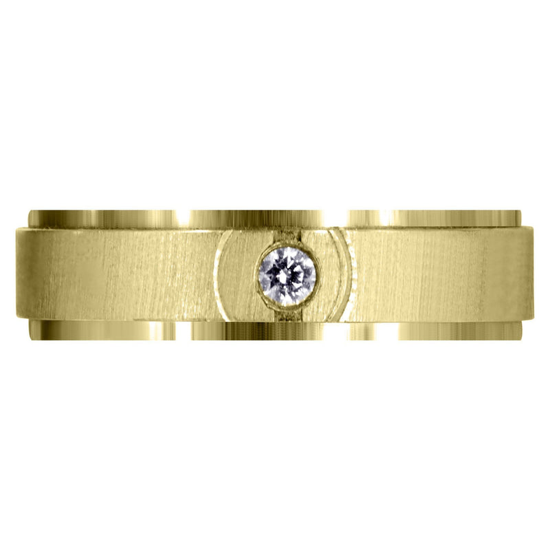 Yellow Gold Classic Diamond Mens Wedding Band | 0.07 Carats (Clayton)