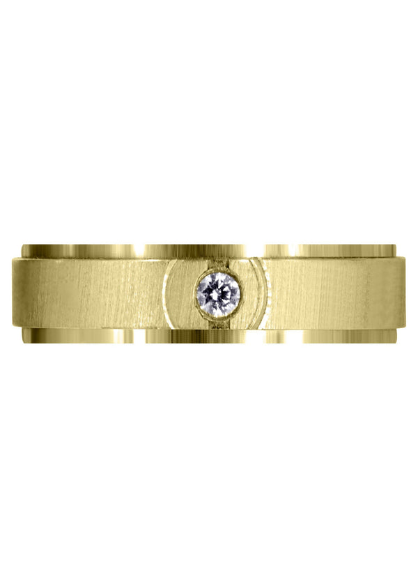 Yellow Gold Classic Diamond Mens Wedding Band | 0.07 Carats (Clayton)