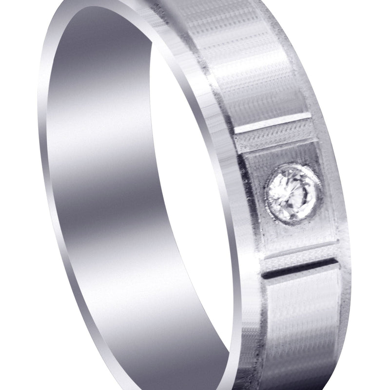Contemporary Diamond Mens Wedding Band | 0.05 Carats (Francisco)