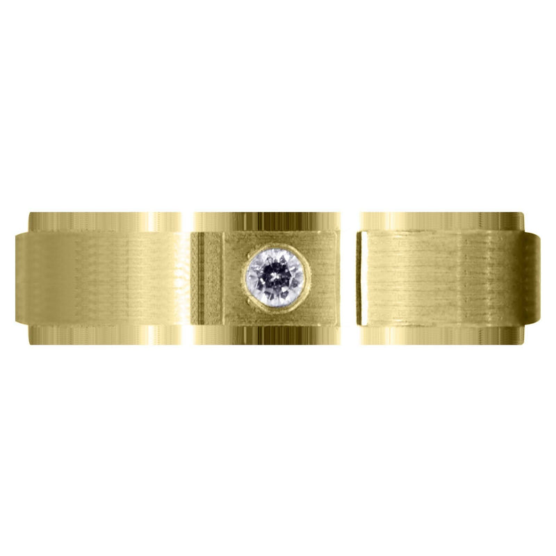 Yellow Gold Contemporary Diamond Mens Wedding Band | 0.05 Carats (Francisco)