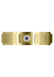 Yellow Gold Contemporary Diamond Mens Wedding Band | 0.05 Carats (Francisco)