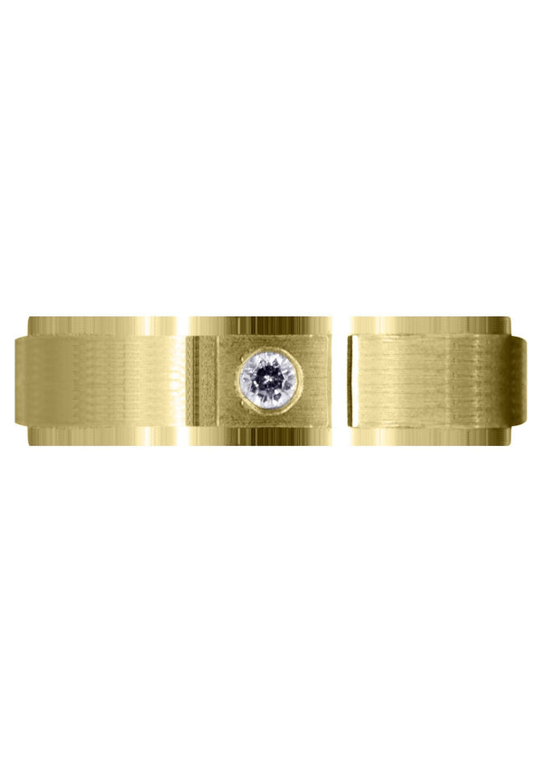 Yellow Gold Contemporary Diamond Mens Wedding Band | 0.05 Carats (Francisco)