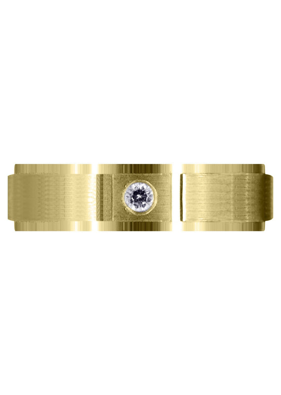 Yellow Gold Contemporary Diamond Mens Wedding Band | 0.05 Carats (Francisco)