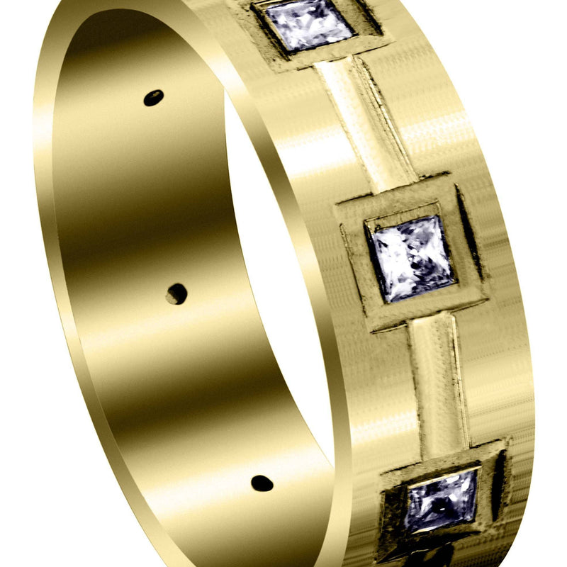 Yellow Gold Classic Diamond Mens Wedding Band | 0.4 Carats (Kameron)