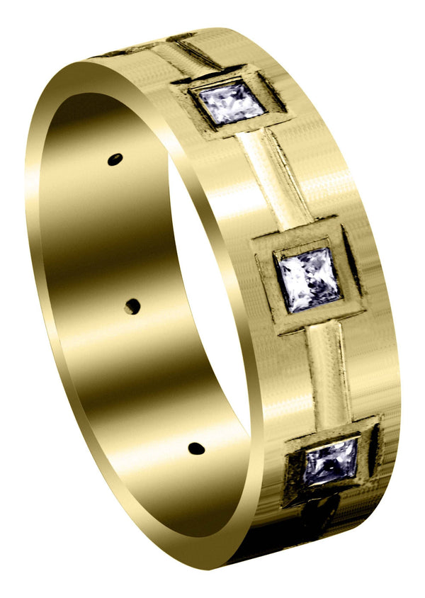 Yellow Gold Classic Diamond Mens Wedding Band | 0.4 Carats (Kameron)