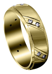 Yellow Gold Classic Diamond Mens Wedding Band | 0.18 Carats (Messiah)
