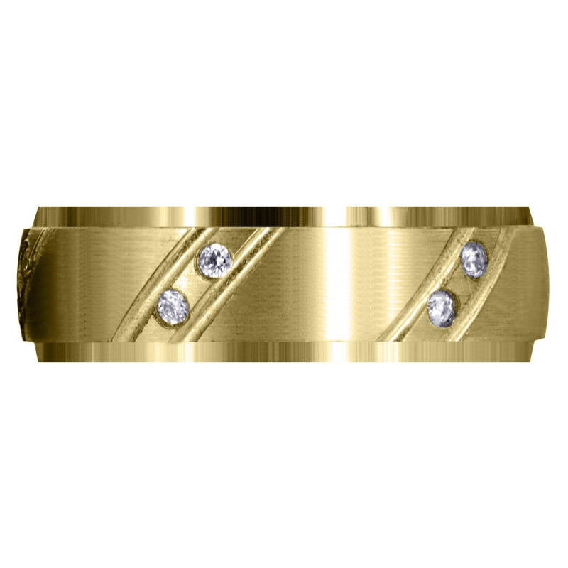 Yellow Gold Classic Diamond Mens Wedding Band | 0.18 Carats (Messiah)