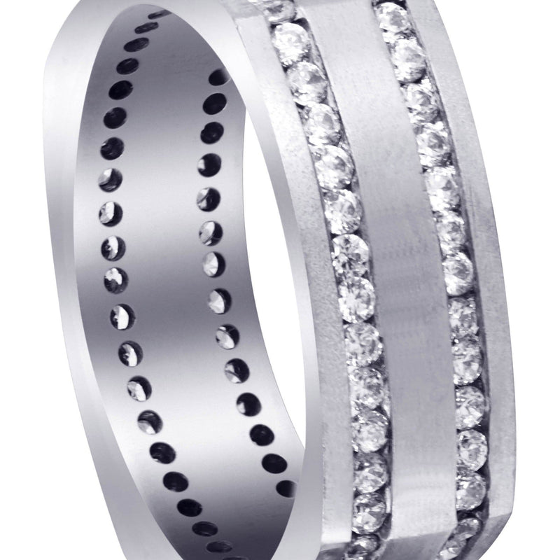 Diamond Mens Wedding Band | 1.44 Carats | Satin Finish (Cruz)