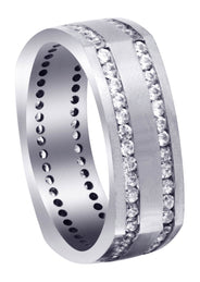 Diamond Mens Wedding Band | 1.44 Carats | Satin Finish (Cruz)