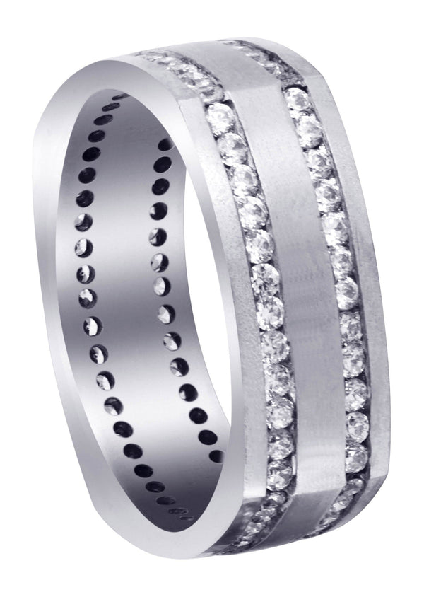 Diamond Mens Wedding Band | 1.44 Carats | Satin Finish (Cruz)