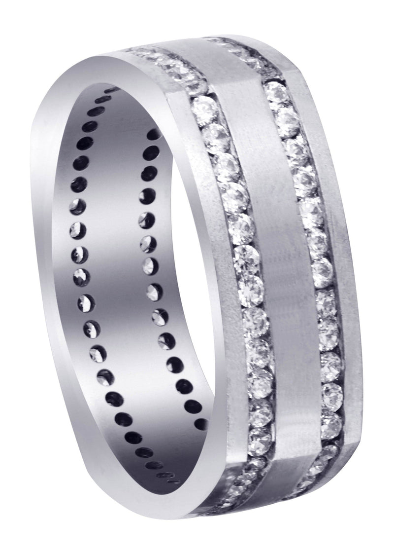 Diamond Mens Wedding Band | 1.44 Carats | Satin Finish (Cruz)