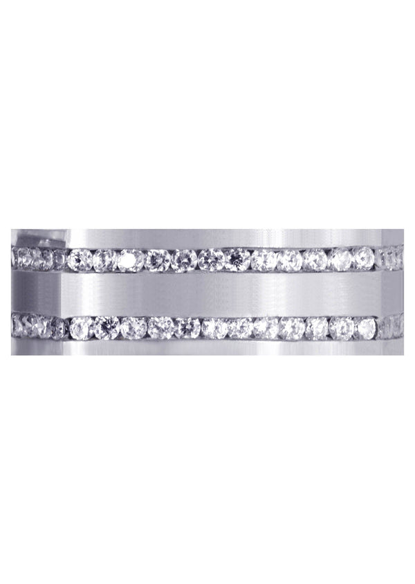 Diamond Mens Wedding Band | 1.44 Carats | Satin Finish (Cruz)