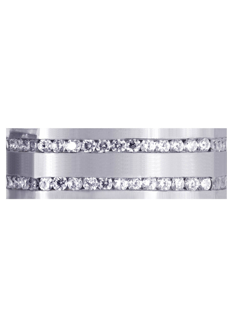 Diamond Mens Wedding Band | 1.44 Carats | Satin Finish (Cruz)