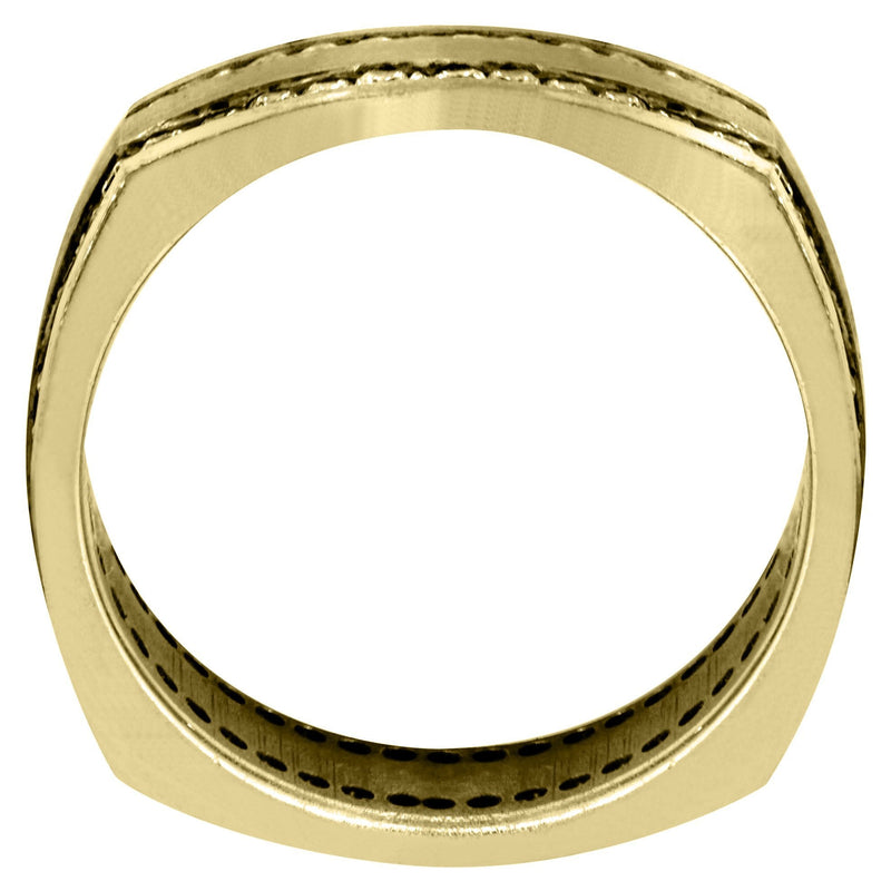 Yellow Gold Diamond Mens Wedding Band | 1.44 Carats | Satin Finish (Cruz)