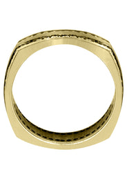 Yellow Gold Diamond Mens Wedding Band | 1.44 Carats | Satin Finish (Cruz)