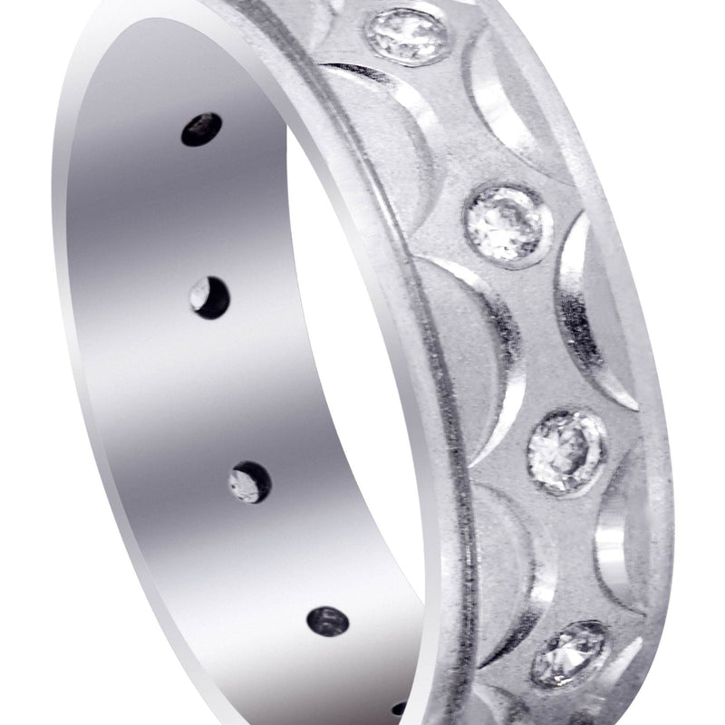 Diamond Mens Wedding Band | 0.3 Carats | Satin Finish (Ali)