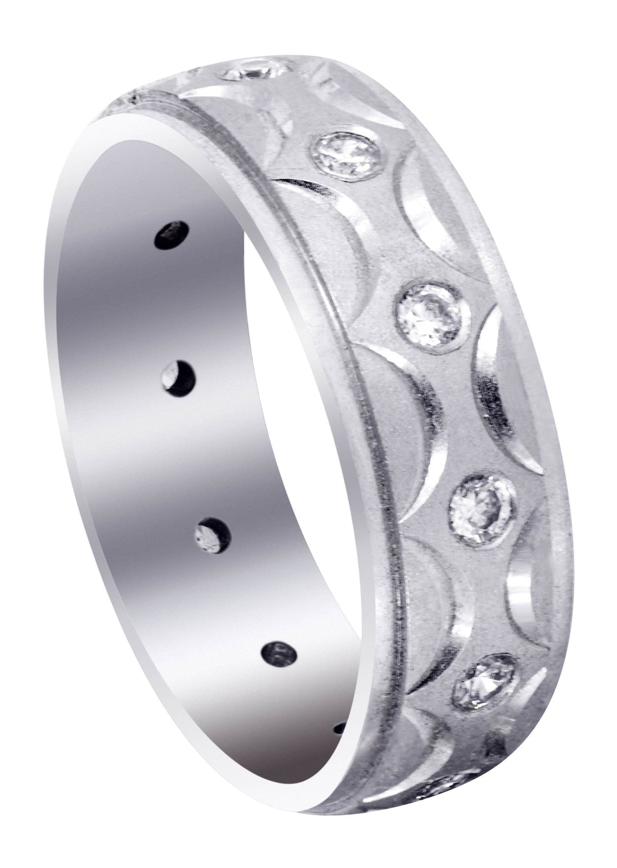 Diamond Mens Wedding Band | 0.3 Carats | Satin Finish (Ali)
