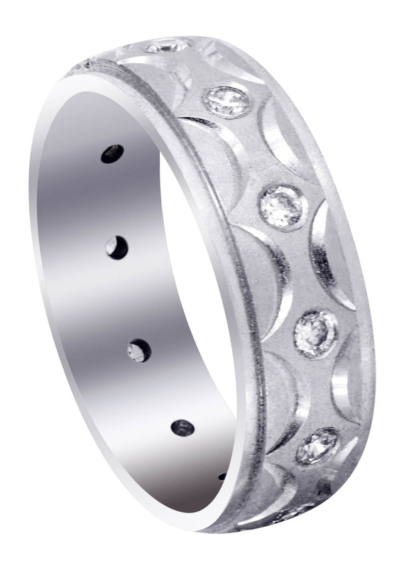 Diamond Mens Wedding Band | 0.3 Carats | Satin Finish (Ali)