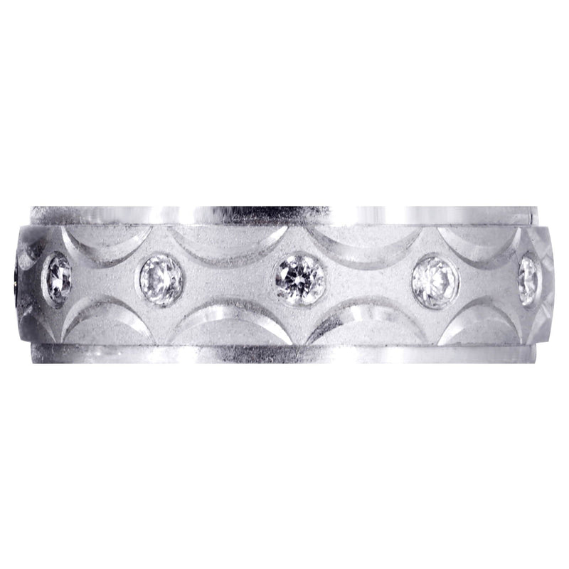 Diamond Mens Wedding Band | 0.3 Carats | Satin Finish (Ali)