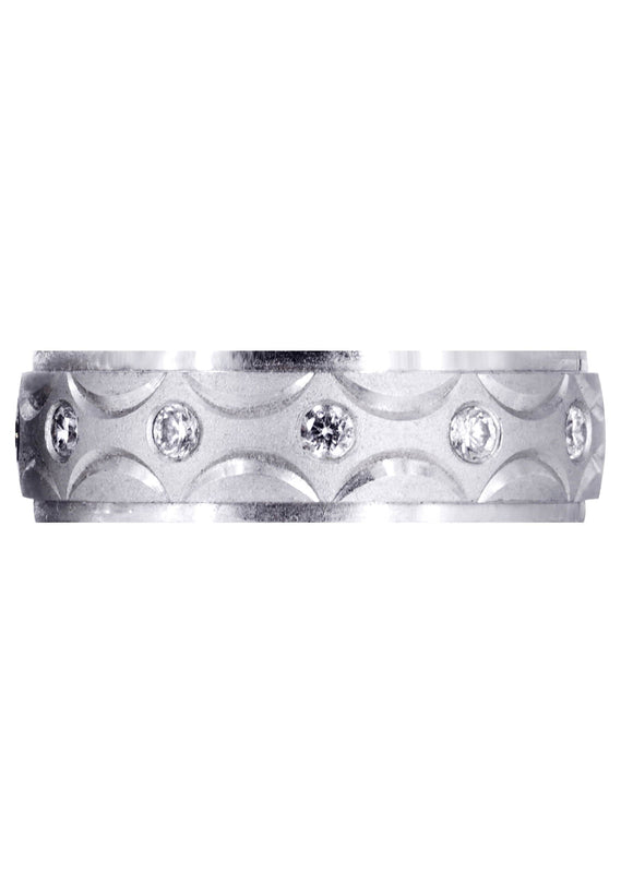 Diamond Mens Wedding Band | 0.3 Carats | Satin Finish (Ali)