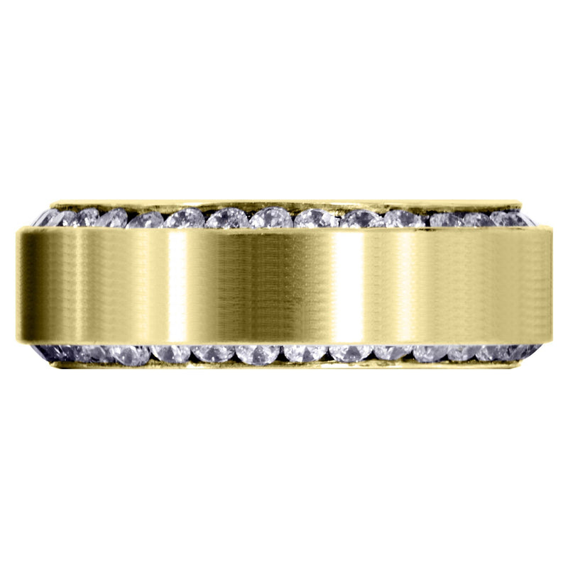 Yellow Gold Classic Diamond Mens Wedding Band | 2.1 Carats (Rylan)