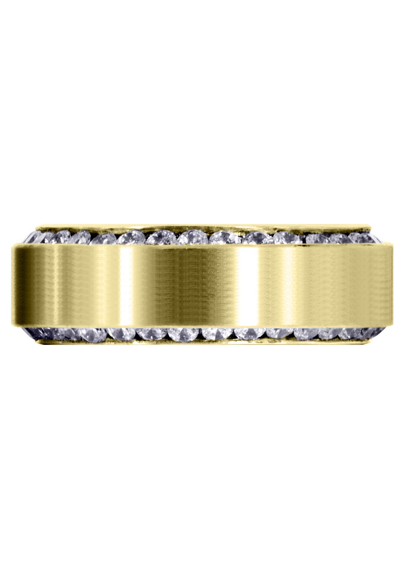 Yellow Gold Classic Diamond Mens Wedding Band | 2.1 Carats (Rylan)