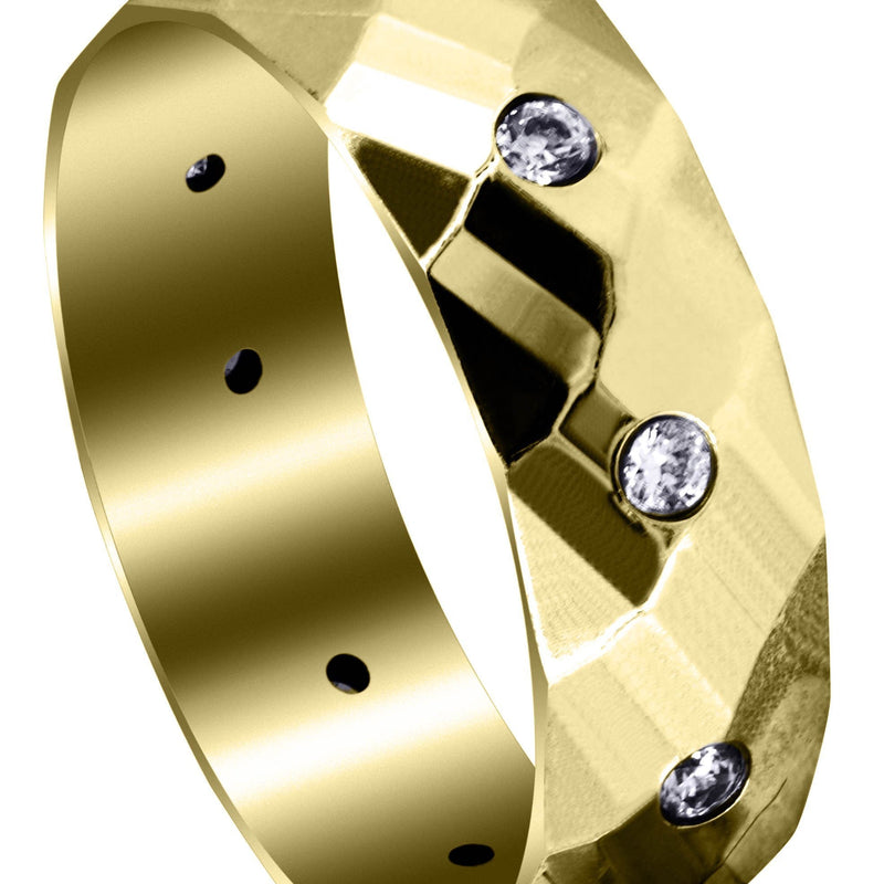 Yellow Gold Classic Diamond Mens Engagement Ring | 0.3 Carats (Israel)