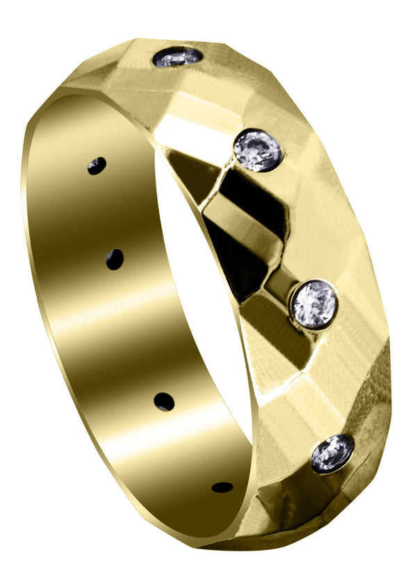 Yellow Gold Classic Diamond Mens Engagement Ring | 0.3 Carats (Israel)