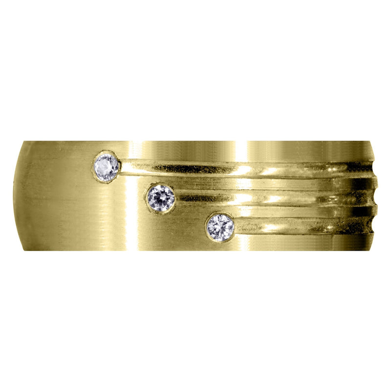 Yellow Gold Classic Diamond Mens Wedding Band | 0.12 Carats (Gunner)