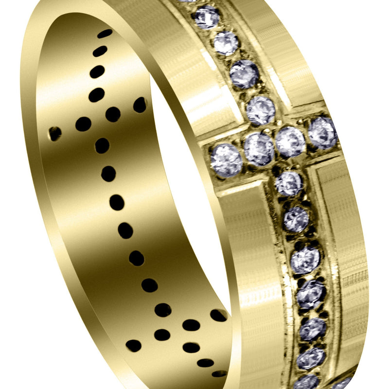Yellow Gold Classic Diamond Mens Wedding Band | 0.83 Carats (Judah)
