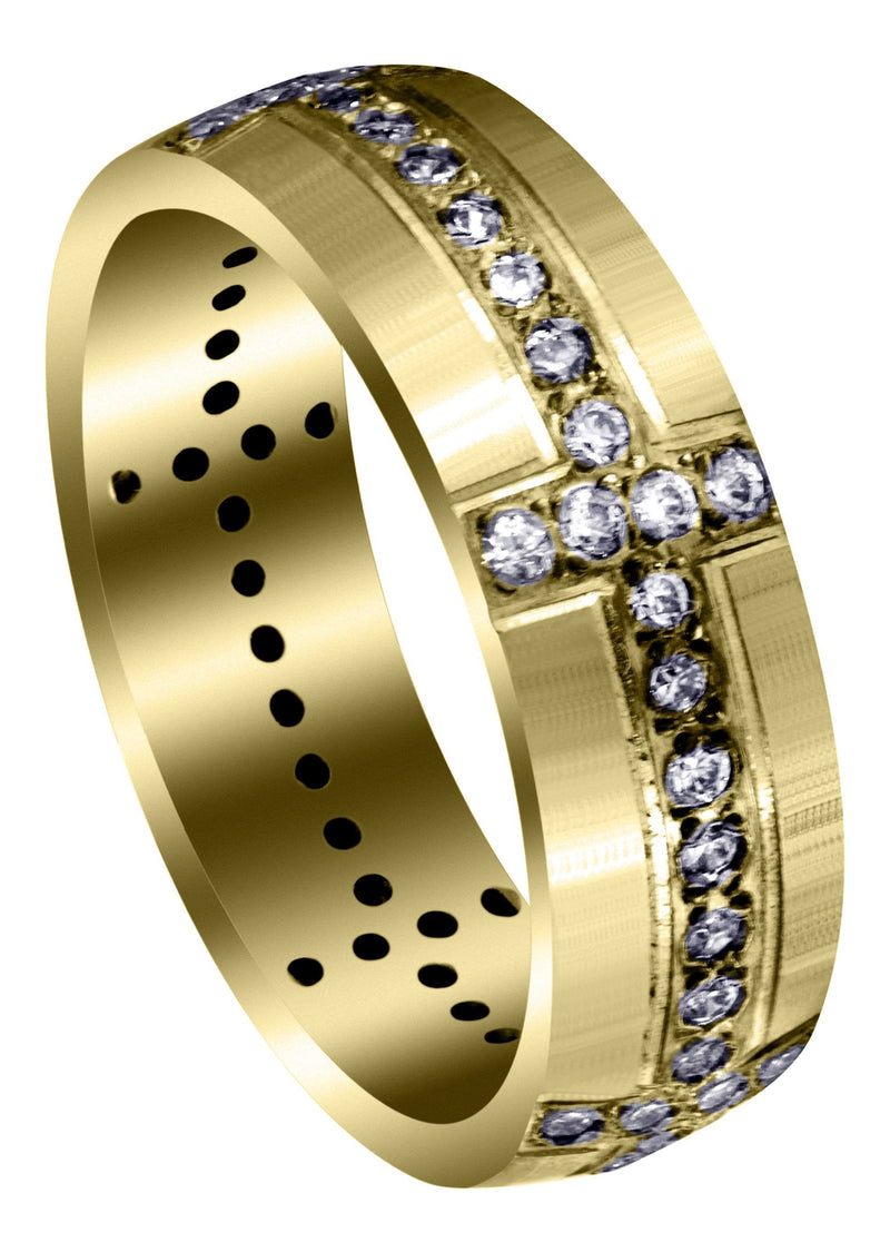 Yellow Gold Classic Diamond Mens Wedding Band | 0.83 Carats (Judah)