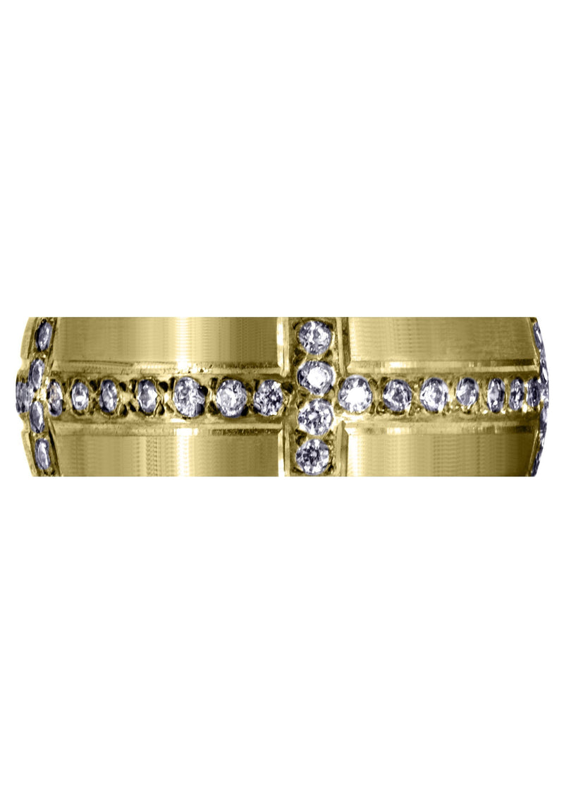 Yellow Gold Classic Diamond Mens Wedding Band | 0.83 Carats (Judah)