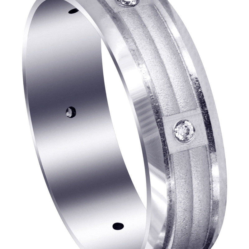 Contemporary Diamond Mens Wedding Band | 0.09 Carats (Zane)