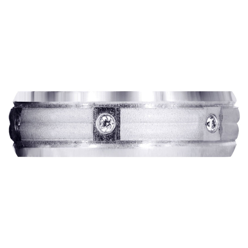 Contemporary Diamond Mens Wedding Band | 0.09 Carats (Zane)