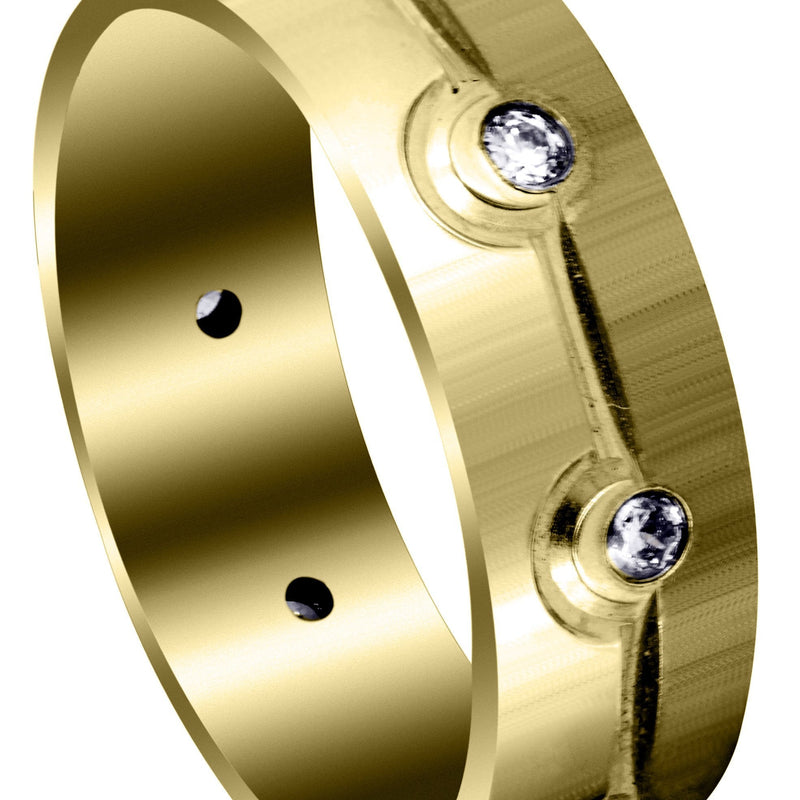 Yellow Gold Classic Diamond Mens Wedding Band | 0.32 Carats (Brooks)