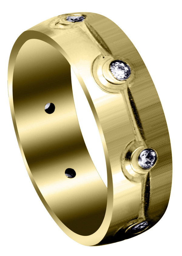 Yellow Gold Classic Diamond Mens Wedding Band | 0.32 Carats (Brooks)