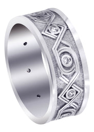 Unique Mens Wedding Band | 0.15 Carats | Sand Blast / High Polish Finish (Finley)