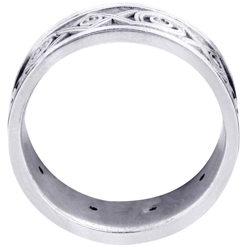 Unique Mens Wedding Band | 0.15 Carats | Sand Blast / High Polish Finish (Finley)
