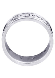 Unique Mens Wedding Band | 0.15 Carats | Sand Blast / High Polish Finish (Finley)