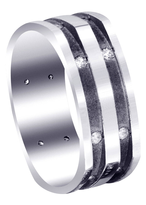 Diamond Mens Wedding Band | 0.32 Carats | Sand Blast / High Polish Finish (Dalton)