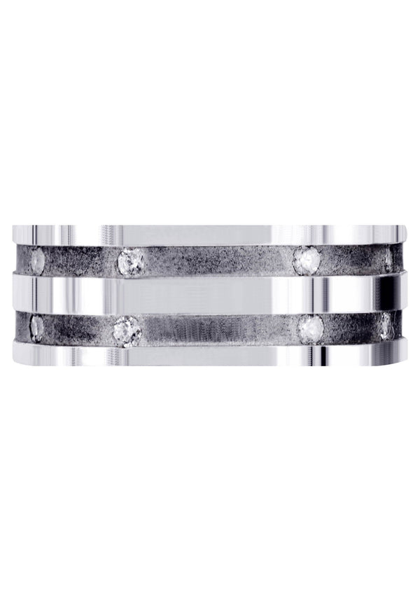 Diamond Mens Wedding Band | 0.32 Carats | Sand Blast / High Polish Finish (Dalton)