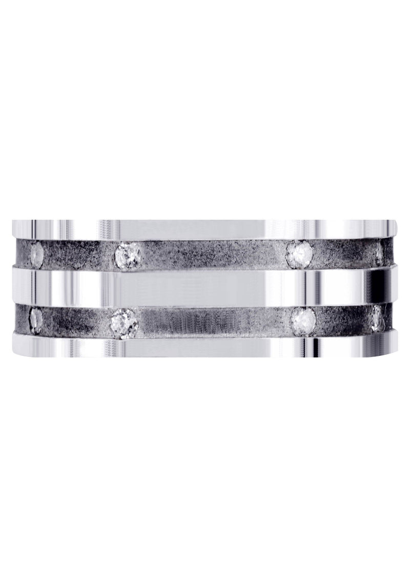 Diamond Mens Wedding Band | 0.32 Carats | Sand Blast / High Polish Finish (Dalton)